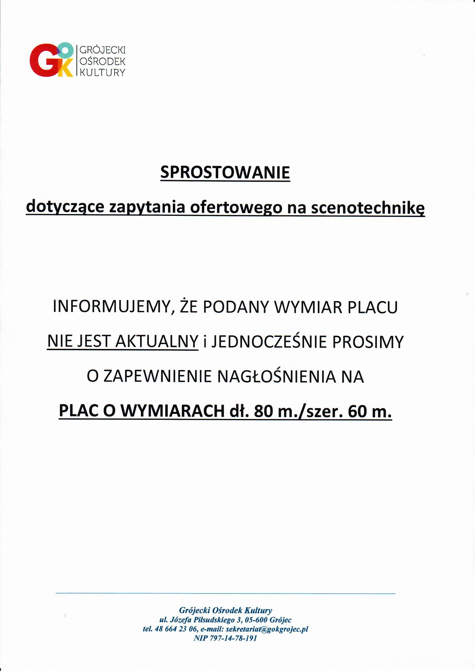 SPROSTOWANIE SCENOTECHNIKA