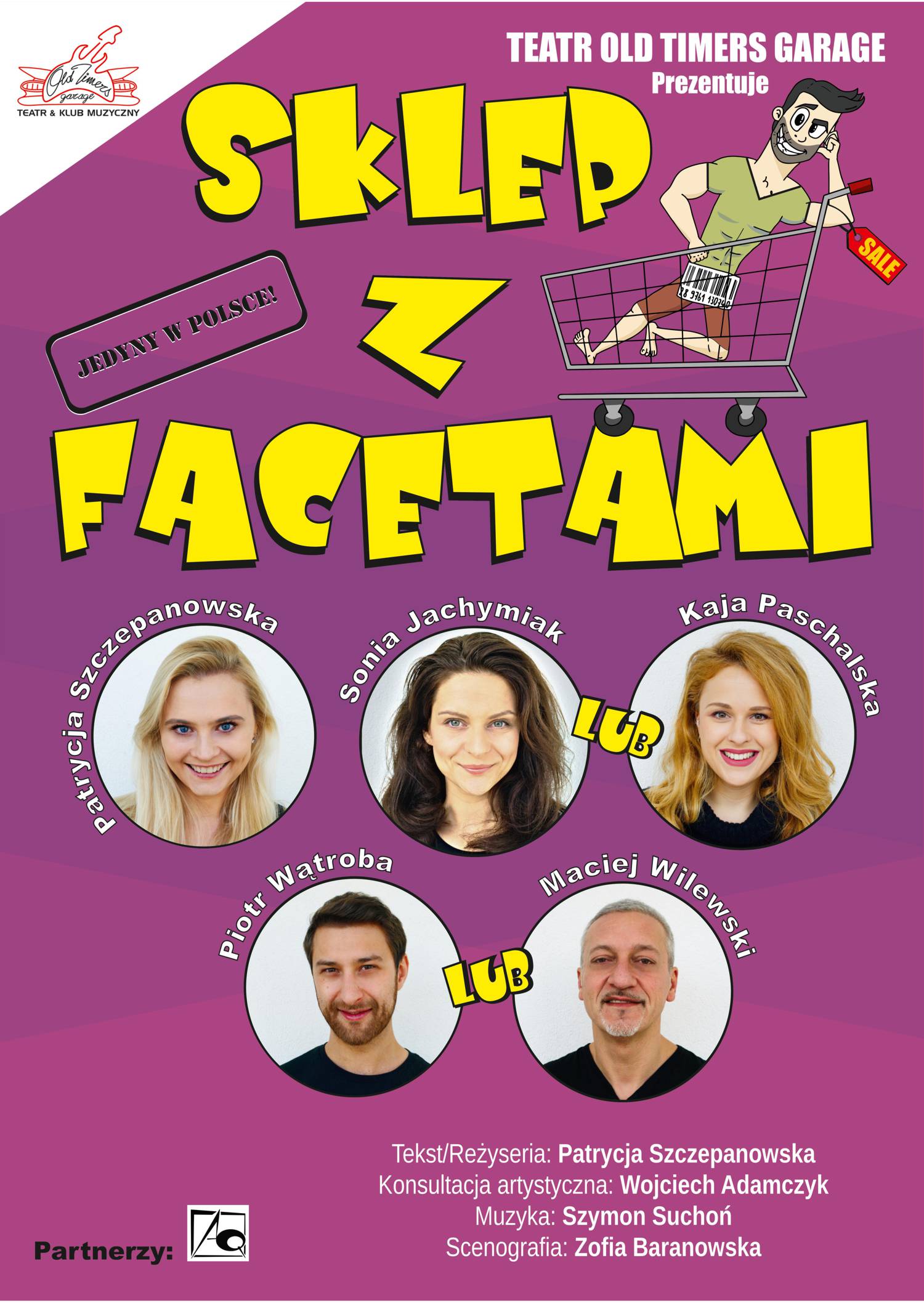 Sklep z facetami plakat z piecioma aktorami